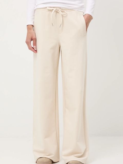 Medicine spodnie dresowe damskie kolor beżowy szerokie medium waist