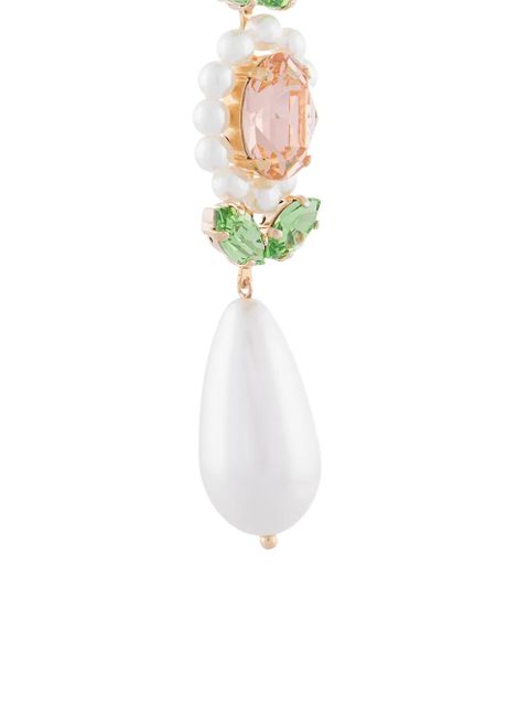 Simone Rocha faux pearl crystal earrings - Green