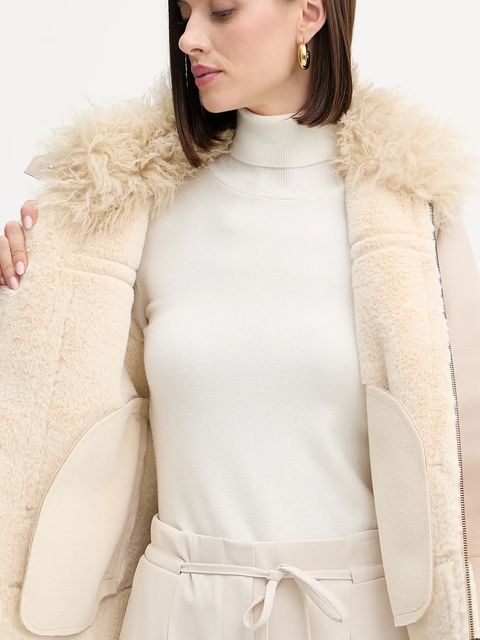 Twinset kurtka kolor beżowy przejściowa 252TP2410