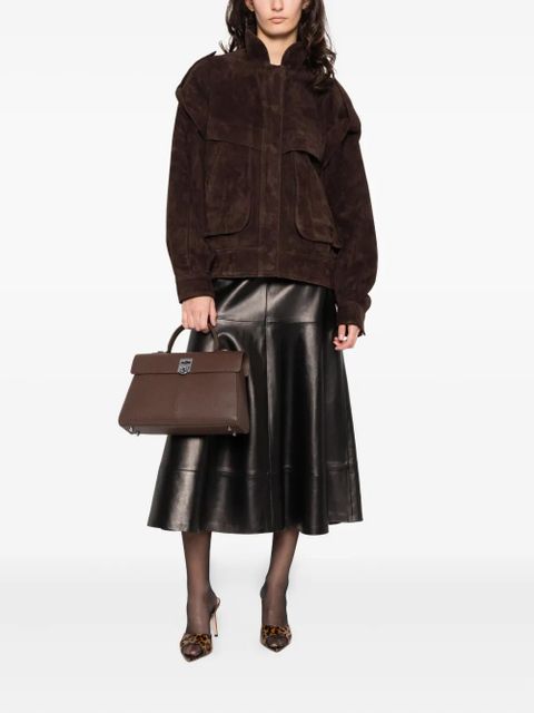 ducie stud-fastening suede jacket - Brown