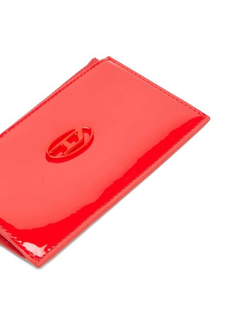 Diesel logo-plaque zip-fastening card holder - Red - zdjęcie produktu nr 2