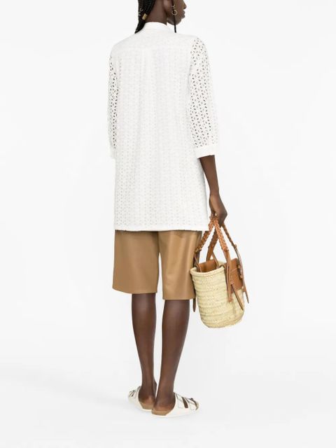 MC2 Saint Barth Helena broderie anglaise shirt - White