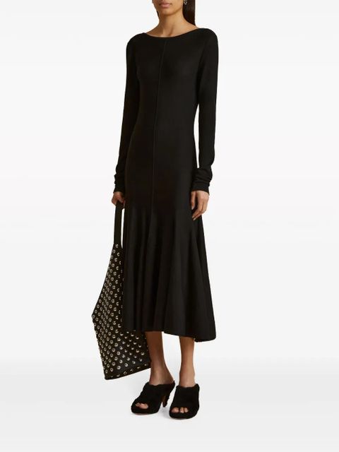 KHAITE scoop-back virgin-wool midi dress - Black
