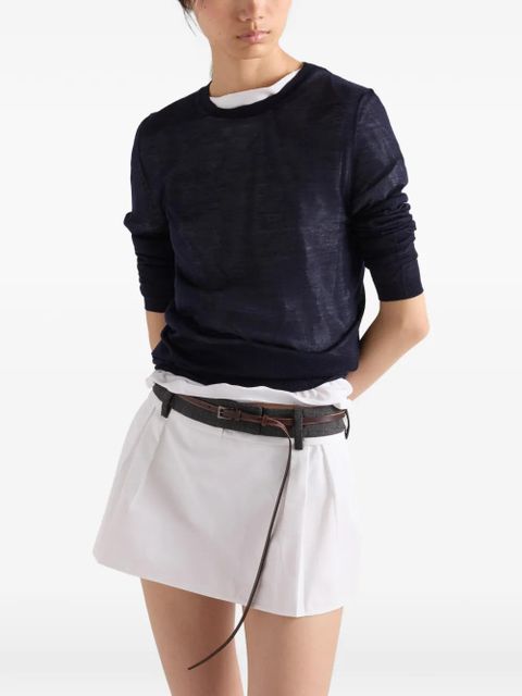 Prada cashmere and silk crew-neck sweater - Blue