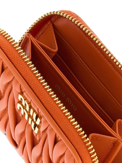 Miu Miu Matelassé nappa leather coin purse - Orange
