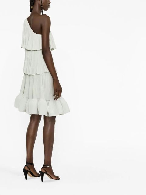 Lanvin pleated one-shoulder dress - Green