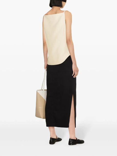 LouLou de Saison Mihant square-neck twill top - Neutrals