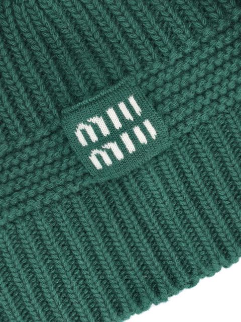 Miu Miu ribbed logo hat - Green - zdjęcie produktu nr 1