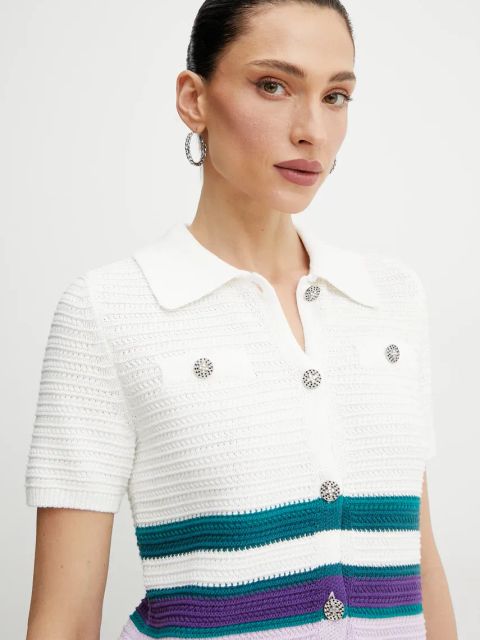 Morgan kardigan bawełniany MICHALI damski kolor biały MICHALI