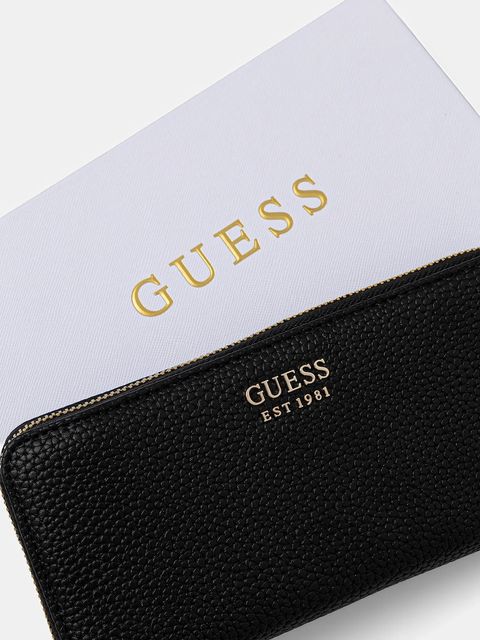 Guess portfel BRENTON damski kolor czarny SWPG96 48146