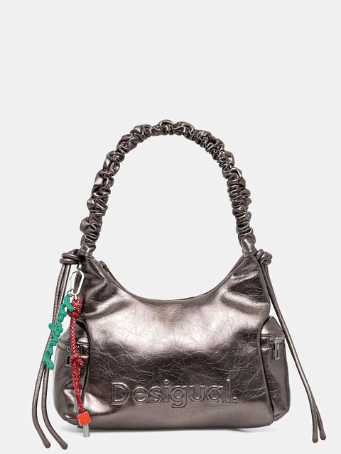 Desigual torebka HALF LOGO MONTVILLE DARK SI kolor srebrny 25WAXPAS - zdjęcie produktu nr 1