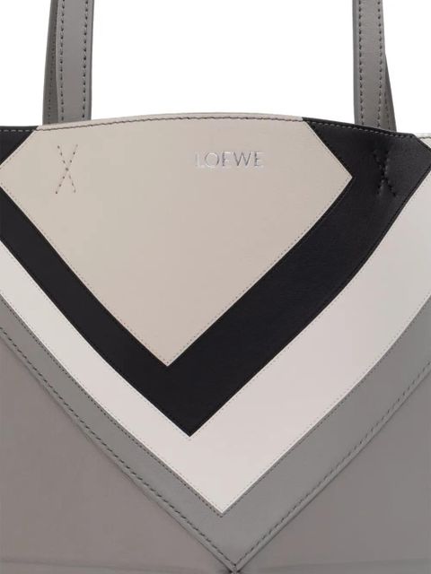 LOEWE x Albers Puzzle Fold chevron panel tote bag - Grey