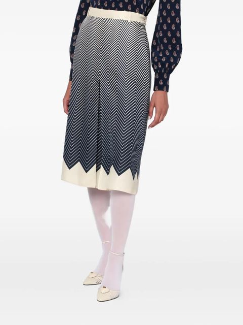 Valentino Garavani pleated silk midi skirt - White