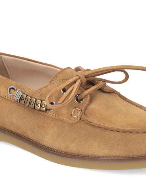 PINKO suede lace-up loafers - Brown