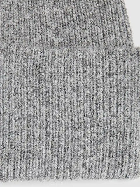 Karl Lagerfeld czapka z domieszką wełny K/SIGNATURE kolor szary A4W33009