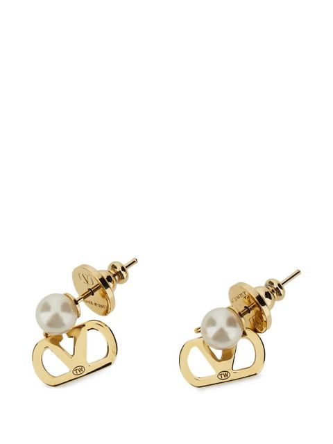 Valentino Garavani VLongo Signature pearl crystal earrings - Gold - zdjęcie produktu nr 2
