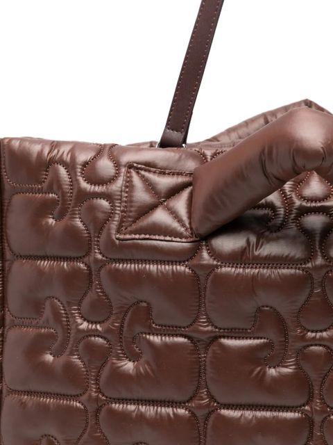 GANNI Quilted Re-Tech XXL tote bag - Brown