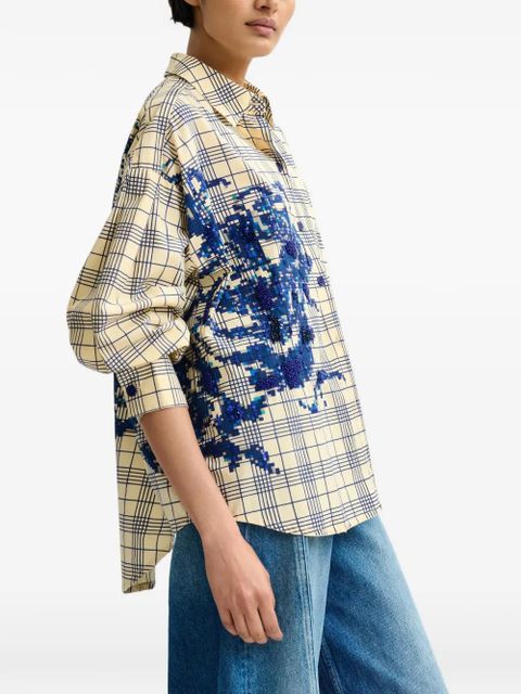 Essentiel Antwerp floral plaid shirt - Neutrals