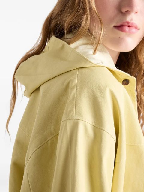 Prada hooded nappa leather jacket - Yellow