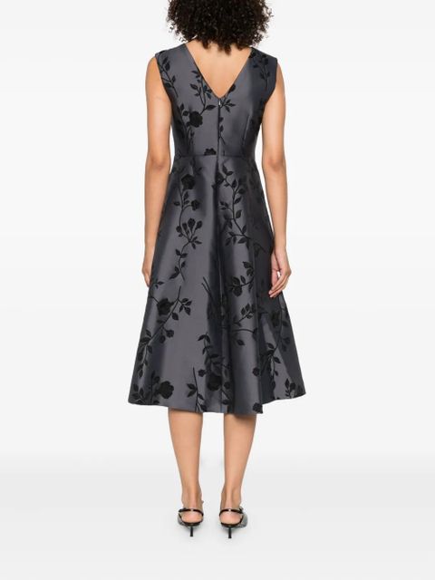 Max Mara floral-print V-neck mini dress - Grey