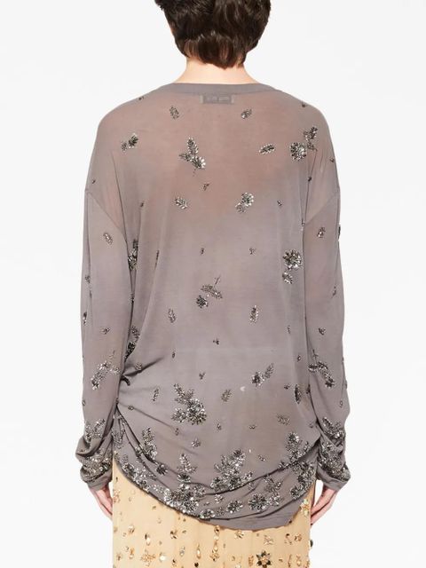 Miu Miu sequin-embellished jersey dress - Grey