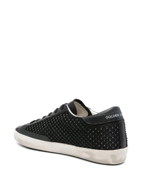Golden Goose Super-Star beaded leather trainers - Black