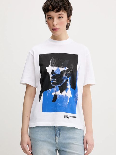 Karl Lagerfeld Jeans t-shirt bawełniany damski kolor biały A2W17030 - zdjęcie produktu nr 1