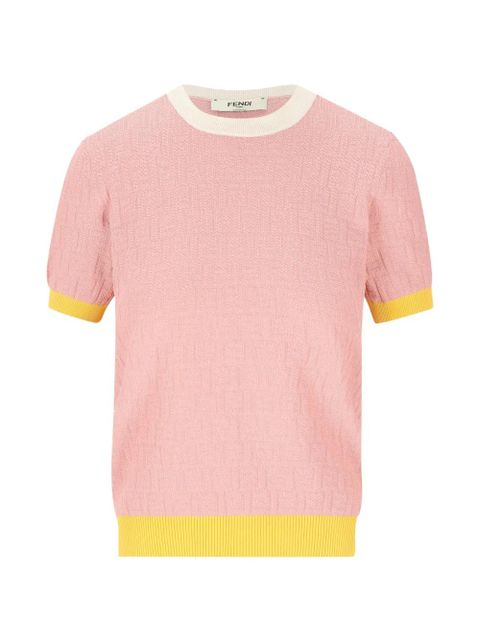 FENDI logo-pattern T-shirt - Pink - zdjęcie produktu nr 1