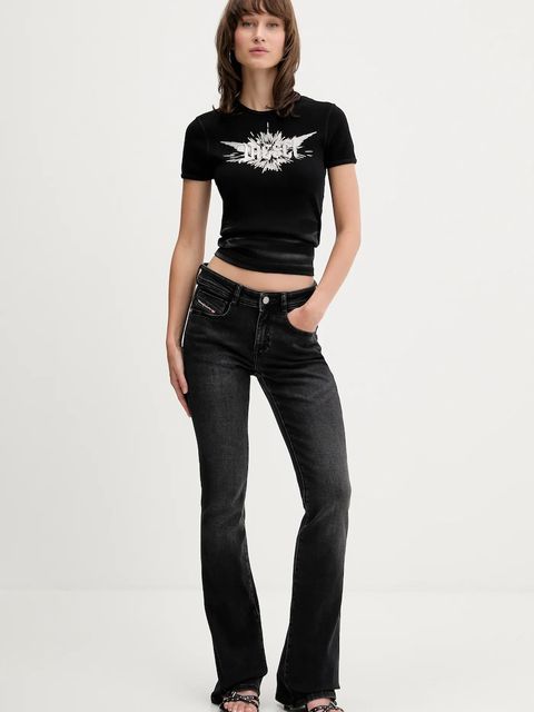 Diesel t-shirt T-ELE-LONG-P2 damski kolor czarny A14231.0WFBM