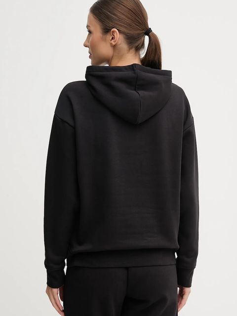 Puma bluza damska kolor czarny z kapturem z aplikacją 688072