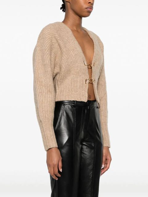 Cult Gaia Casella ribbed-knit cropped cardigan - Neutrals