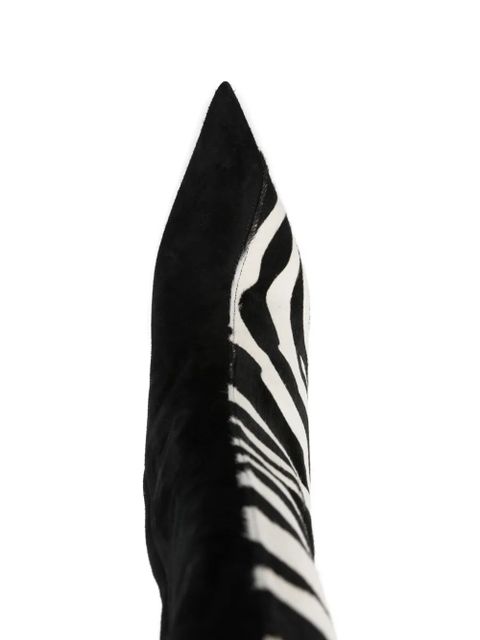 KHAITE zebra-print boots - White