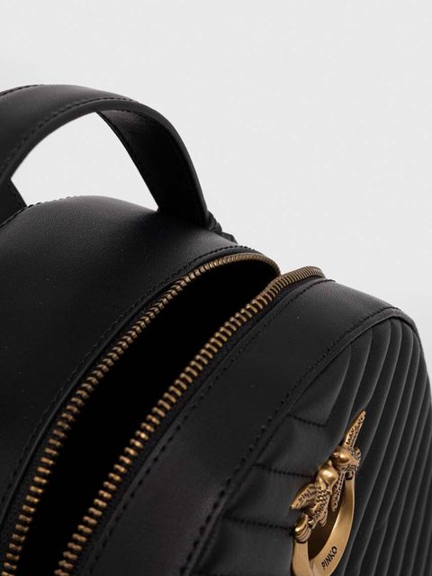 Pinko plecak skórzany damski kolor czarny mały z aplikacją 102530.A1J2