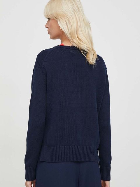 Polo Ralph Lauren sweter bawełniany kolor granatowy lekki 211898583