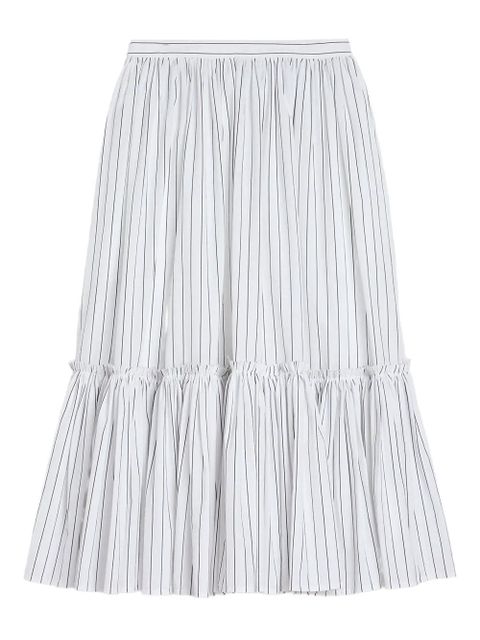 Jil Sander striped gathered midi skirt - White - zdjęcie produktu nr 1