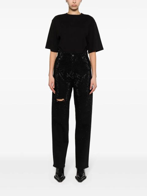 Golden Goose crystal-embellished tapered jeans - Black - zdjęcie produktu nr 2