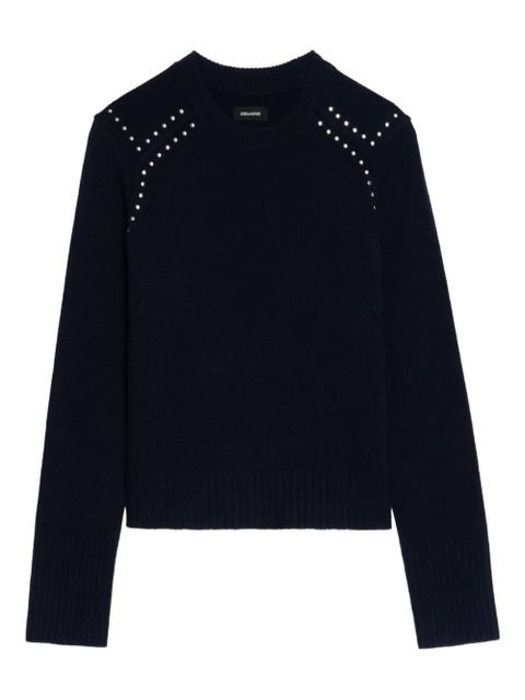 Zadig&Voltaire embellished-shoulder crew-neck sweater - Black - zdjęcie produktu nr 1