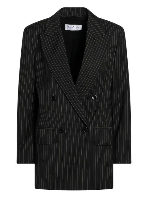 Max Mara striped-pattern double-breasted blazer - Black - zdjęcie produktu nr 1