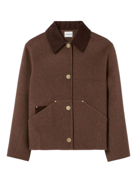 Claudie Pierlot corduroy-collar wool coat - Brown - zdjęcie produktu nr 1