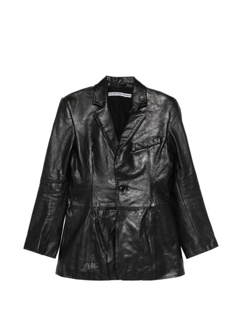 Alexander Wang leather single-breasted blazer - Black - zdjęcie produktu nr 1