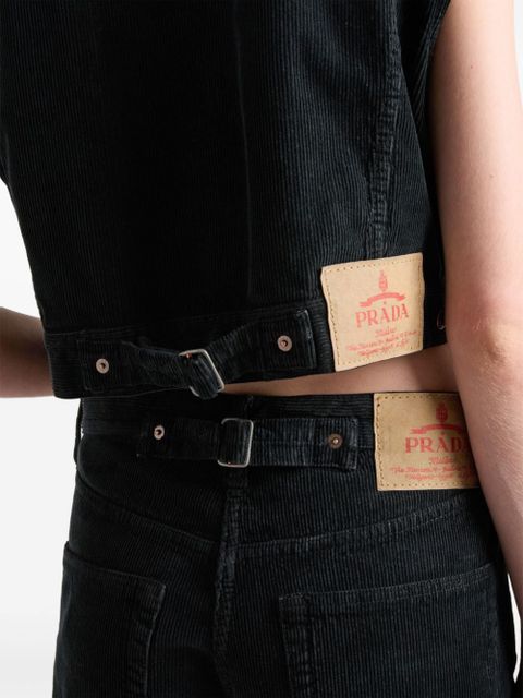 Prada corduroy denim vest - Black