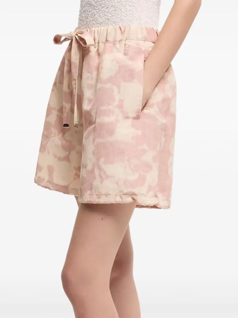 Moncler floral-print chiné shorts - Pink