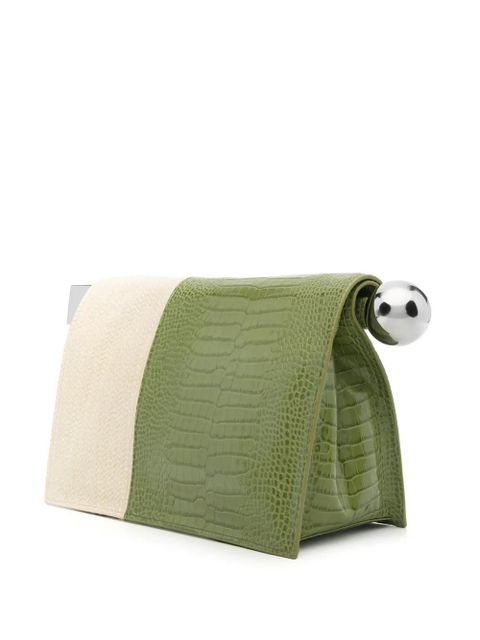 Jacquemus The Pochette Rond Carré two-toned clutch bag - Green