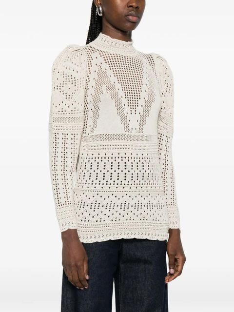 ISABEL MARANT Dahara crochet top - Neutrals