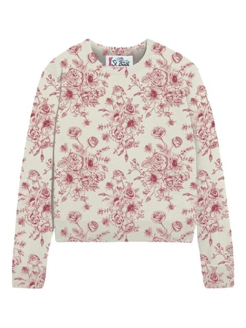 MC2 Saint Barth floral-print crew-neck sweater - White - zdjęcie produktu nr 1