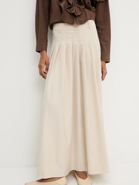 Answear.LAB spódnica kolor beżowy maxi rozkloszowana - zdjęcie produktu nr 1