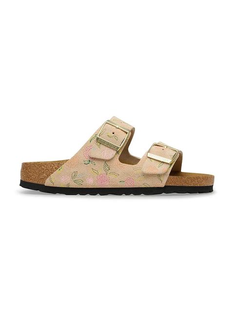 Birkenstock klapki na płaskim obcasie damskie zamszowe Arizona - zdjęcie produktu nr 2