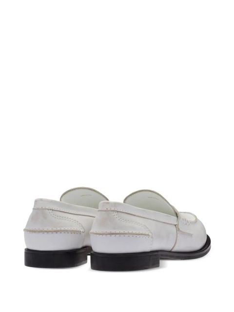 Miu Miu leather penny loafers - White