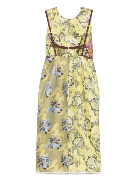 ALEMAIS floral-patchwork sleeveless dress - Yellow