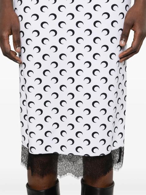 Marine Serre Crescent Moon bustier midi dress - White